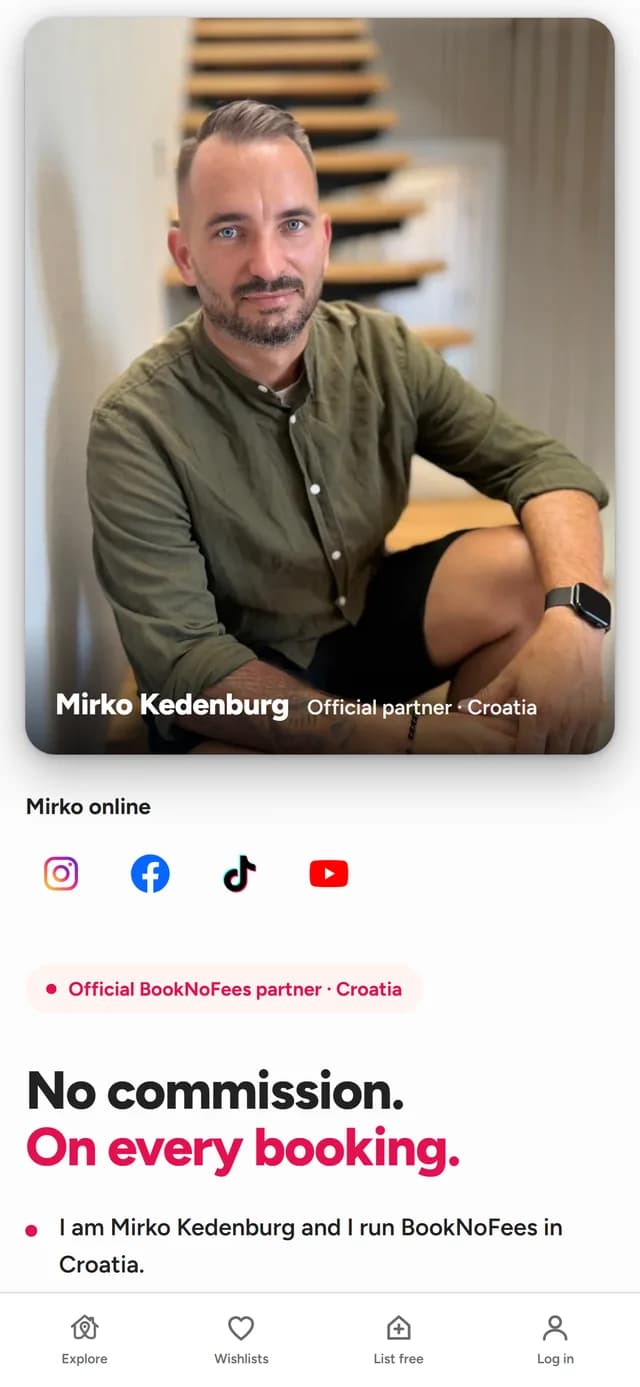 Partnerių puslapis „BookNoFees“ programėlėje